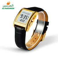 Jam Tangan Digital Islami Pria dengan Tali Kulit Stainless Steel