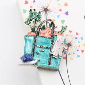 Broche de diseño creativo con forma de caracol, guantes, cesta de verduras y zanahoria, accesorio sencillo y de moda para mujer, regalo con personalidad - Product Image 6
