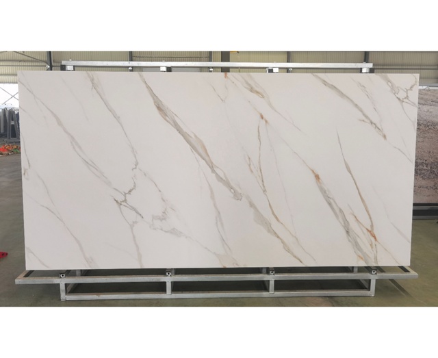 SH STONE 6mm Sintered Stone Tiles Calacatta Gold Large 3200x1600 Porcelain Ceramic Slabs for Interior Wall Cladding