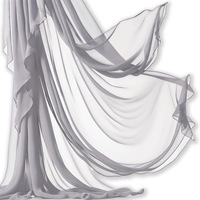 Chemin de table, rideau, draperie et tulle en polyester terylène à motif uni personnalisable, en mousseline plissée transparente, pour mariage et fête d'anniversaire