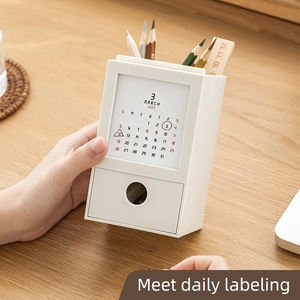 Calendrier de bureau multifonctionnel OEM/ODM avec organisateur de stylos et tiroir de rangement Calendrier de bureau en plastique - Product Image 6