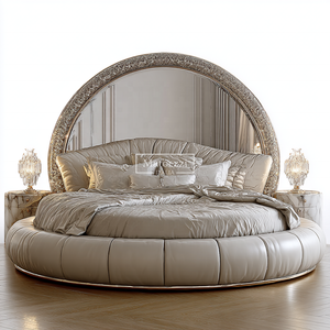 Роскошная кристаллическая стеганая рамка для кровати со светодиодной подсветкой, Гламурная Серебряная кровать на платформе для VIP спальни, мягкая функция хранения - Product Image 2