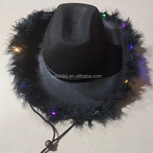 Sombrero de vaquero <span class=keywords><strong>Boa</strong></span> Rosa Led - Product Image 3