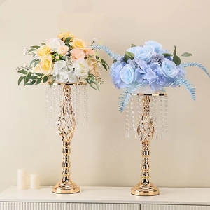 Oggetti di scena per matrimonio da tavola con supporto a fiori porta candelabri di <span class=keywords><strong>cristallo</strong></span> decorazione da tavolo occidentale torta tavolo da Dessert piedistallo di fiori - Product Image 1