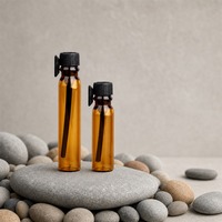 Mini flacon de parfum en verre ambré avec compte-gouttes et bouchon à vis, flacon échantillon vide, logo personnalisé, fournisseur OEM en gros