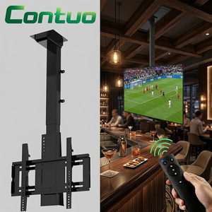 Système de levage de télévision motorisé escamotable pour plafond, support de télévision électrique robuste avec télécommande pour chambre de luxe et maison intelligente - Product Image 1