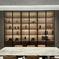 Meuble Bar Moderne en Bois Personnalisé, Facile à Assembler, Meuble de Rangement pour Liqueurs, Vitrine avec Porte Vitrée, Unité Porte-Bouteilles