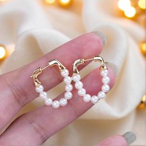 Boucles d'oreilles en argent S925 22517 à faire soi-même avec perles, boucle d'oreille tendance avec perles de 2 à 4 mm, support creux multi-perles de 2 à 4 mm - Product Image 1