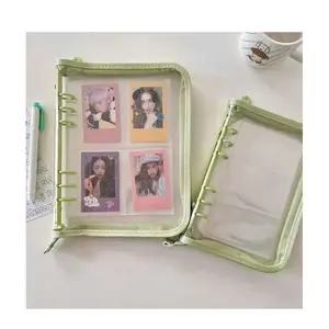 Custom Kpop Verzamelen Boek Fotoalbum Transparant Doorzichtig Vinyl Binder Hervulbaar A6 Persoonlijke 3 Pocket Slot Met Ritssluiting