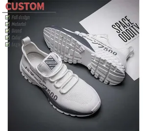 sunborn quality New men's hot sale shoes of flying weaving running trend in spring leisure breathable mesh hot sale shoes