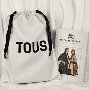 Sacs à cordon en toile et en coton pour l'emballage de cadeaux avec logo personnalisé, petits sacs à cordon anti-poussière - Product Image 2