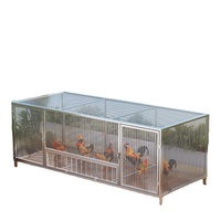 Poulailler en fer à tubes carrés, modèle extra-large pour usage domestique, extérieur et rural, poulailler pliable d'intérieur, cage d'élevage en treillis métallique