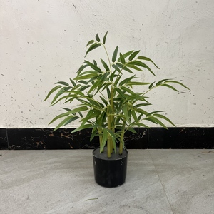 人造塑料竹子植物（黑盆）-豪华户外家庭办公室厨房柜台装饰，耐紫外线，环保，适合婚礼 - Product Image 3
