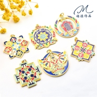 Pendentifs en alliage de voiture de style tibétain pour la commémoration touristique, Neuf Palaces, Huit Trigrammes et Porte-bonheur à suspendre