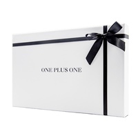 Logo personnalisé luxe blanc carton papier emballage 2 pièces couvercle amovible boîte-cadeau rigide