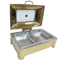 Réchaud électrique en acier inoxydable argenté 9L, réchaud à buffet, brûleur, restauration, élégant, commercial, restaurant, hôtel, OEM ODM