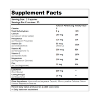 Capsules de bien-être dentaire complètes OEM, citrate de calcium, vitamine D3/K2 et CoQ10 pour un soutien dentaire de base
