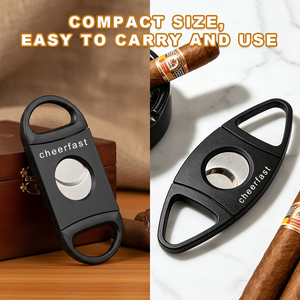 Nouvel Arrivage Coupe-cigares en Acier Inoxydable Réutilisable Noir Portable à Double Lame en Acier Inoxydable pour Cadeaux de Fête - Product Image 5