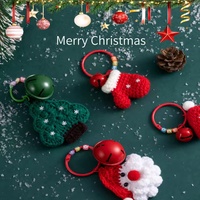 1 pièce de décorations tricotées, anneau de fleurs de Père Noël, ornements suspendus, décorations d'arbre, accessoires photo, petits cadeaux pour enfants