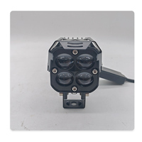 Feux de route pour moto à 4 lentilles, phare LED 4x4 avec DRL rouge, mini feux de route, feux de travail, antibrouillard, ampoule DRL pour voiture, camion, SUV
