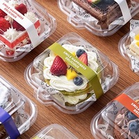 Boîte à lunch transparente à usage unique pour les nouilles instantanées, boîte d'emballage pour tiramisu, boîte à dessert et à pâtisserie basque, boîte d'emballage pour hamburger