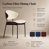 Silla de Comedor de Fibra de Carbono Personalizada B2B, Asiento Tapizado, Patas de Metal, para Hoteles, Cafeterías, Muebles para Comercios Minoristas, Suministro OEM Personalizado B2B