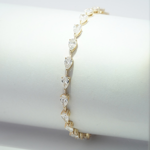 Bracelet Starsgem en or 10 carats avec diamants fantaisie, diamants de laboratoire, certificat IGI, bracelet tennis en diamants synthétiques. - Product Image 1