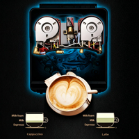 Máquina de Café Totalmente Automática con Pantalla Táctil, Máquina Expendedora de Espresso Recién Molido para Oficina, Cafetera de Doble Caldera