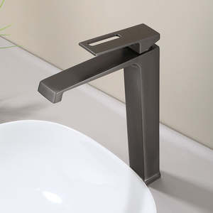 Grifo Mezclador para Lavabo, Latón, Monomando, Agua Fría y Caliente, Caño Alto, Montaje en Cubierta, Núcleo <span class=keywords><strong>de</strong></span> Válvula <span class=keywords><strong>de</strong></span> Cerámica para Lavabo <span class=keywords><strong>de</strong></span> Encimera - Product Image 3