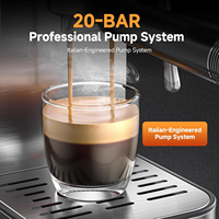 Machine à expresso à affichage numérique avec fonction café glacé, machine haute pression 20 bars pour latte, Americano, maison, bureau