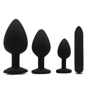 Vibrating Anal Plug Anales Plug Toys 4Pcs/Set Butt Plug Trainer Kit for Women Soft Silicone Massager Adult Sex Toys