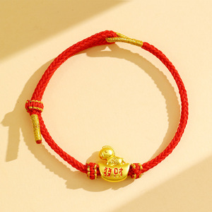 Braccialetto Etnico Intrecciato in Ferro Rosso YL 2026 Anno del Cavallo per Bambini e Coppie, <span class=keywords><strong>Design</strong></span> Zodiacale con Cinque Benedizioni, Regalo di Capodanno - Product Image 3