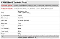 Promotion : Brûleur à huile usagée WB-04 (stw120) 12-50KW pour chaudière / Pièces de chaudière