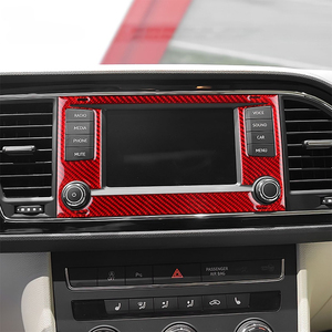 Véritable <span class=keywords><strong>autocollant</strong></span> en Fiber de carbone souple pour <span class=keywords><strong>Seat</strong></span> <span class=keywords><strong>Leon</strong></span> 2013 2014 2015 LHD RHD voiture contrôle Central écran cadre intérieur accessoires - Product Image 4