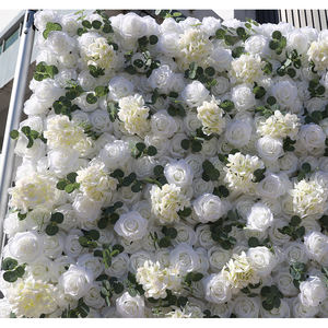 ฉากหลังดอกไม้ประดิษฐ์ผ้าไหมสีขาว กุหลาบ ไฮเดรนเยีย ใบยูคาลิปตัส ขนาด 8x8 ฟุต สำหรับงานแต่งงานและงานวันขอบคุณพระเจ้า - Product Image 4