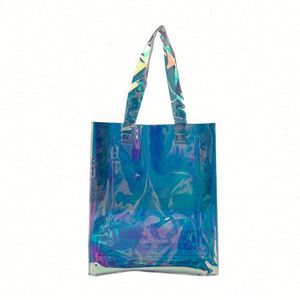 Bolsa de Compras Transparente Personalizada al por Mayor para Mujer, Bolsa de Hombro de PVC con Holograma Láser - Product Image 5