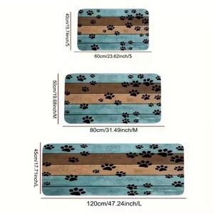 Animal Print Entry <b>Rug</b> and Blanket Dog Paw Print Doormat With Quick Drying Absorbent Fleece Fabric Anti-slip Doormat With - Product Image 6