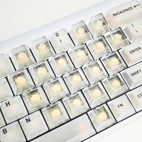 HEXGEARS Lot de 21 touches en forme de cœur pour PC, translucides givrées, motif carbone, tige croisée pour claviers mécaniques et magnétiques