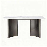 Ensemble table et chaise de salle à manger minimaliste moderne en dalle de pierre table à manger rectangulaire pour petits