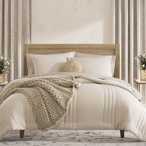 Set di Biancheria da Letto Moderno 7 Pezzi Misura Queen, Piumone per Tutte le Stagioni, Copripiumino Soffice, Motivo Tinta Unita, Qualità 200TC - Product Image 3