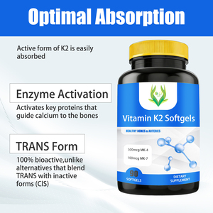 Gélules de Vitamine K2 OEM ODM pour le Soutien Cognitif, la Santé Osseuse et la Protection Cardiovasculaire, Contient de la Vitamine K2 MK-4 - Product Image 4