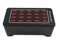 Pengisi Daya USB 20 Port HUB 100W QC2.0 Stasiun Pengisian Cepat untuk Earphone Adaptor Daya Dinding Universal Desktop