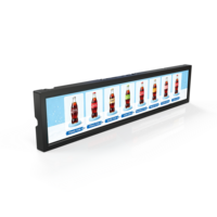 Afficheur numérique LCD étiré mural intérieur de 28 pouces avec animation publicitaire et télécommande pour centres commerciaux et métros