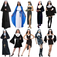 Costume de Jeune Fille Religieuse pour Halloween et Pâques, Accessoires de Performance, Tenue Unisexe Adulte pour COSPLAY, Prêtre, Pasteur, Missionnaire, Jésus