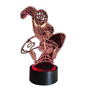 Personaggio del film personalizzato 3D Figure Made Model Toy Led Night Light OEM <span class=keywords><strong>Spider</strong></span> <span class=keywords><strong>Man</strong></span> Light Toy produttore - Product Image 1