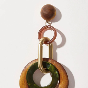 Anting-Anting Menjuntai Besar Bergaya Vintage, Anting-Anting Kayu Bentuk Geometris Besar, Aksesori Perhiasan Modis - Product Image 4