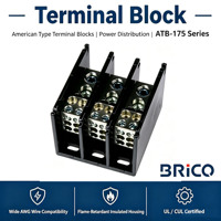 Bloc de distribution de puissance de type américain série ATB-175, 600V 175A, bornier à vis pour armoire de commande électrique