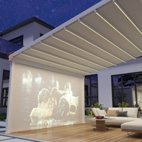 Toit de pergola en tissu PVC imperméable, auvent motorisé pliable, auvent rétractable pour patio