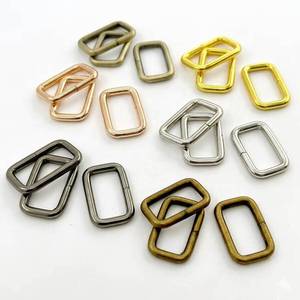 Rectangular alloy <b>adjustable</b> belt backpack <b>square</b> ring gold silver buckle for shoulder straps, webbing, wallet hardware - Product Image 2
