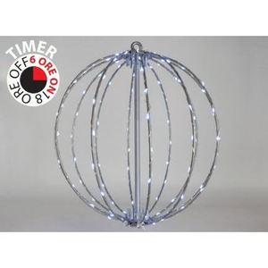 Sphère Métallique 118 NANOLED Lumière Froide GIOCHILUCE IP44 Utilisation Intérieure/Extérieure D 30CM - Product Image 1